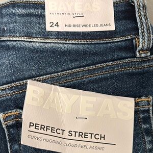 Women's Mid-Rise Wide Leg Jeans - Blue